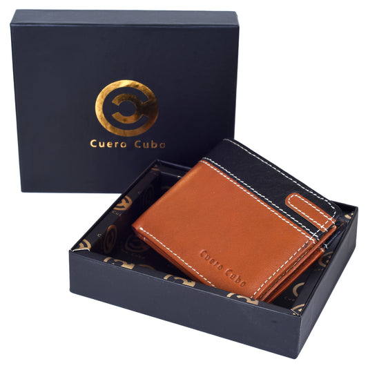 Cuero Cubo Men Formal, Casual,Trendy Brown Genuine Leather Wallet