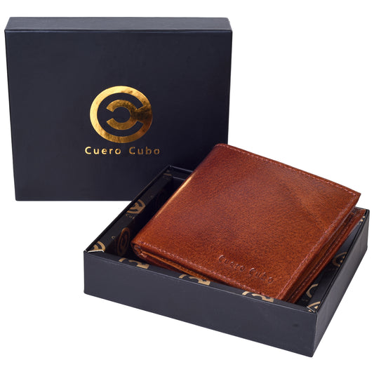 Cuero Cubo Men Formal, Casual, Ethnic, Brown Genuine Leather Wallet