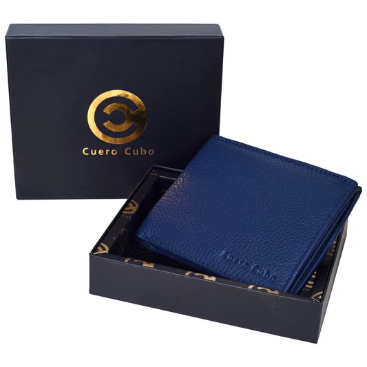 Cuero Cubo Men Formal, Casual, Ethnic, Evening/Party Blue Genuine Leather Wallet