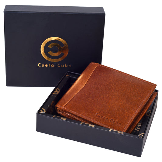 Cuero Cubo Men Brown Genuine Leather Wallet