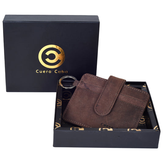 Cuero Cubo Men & Women Formal, Casual,Brown Genuine Leather Money Clip