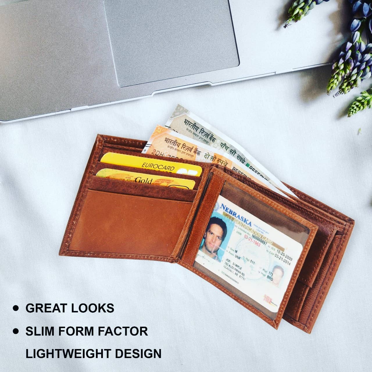Cuero Cubo Men Brown Genuine Leather Wallet