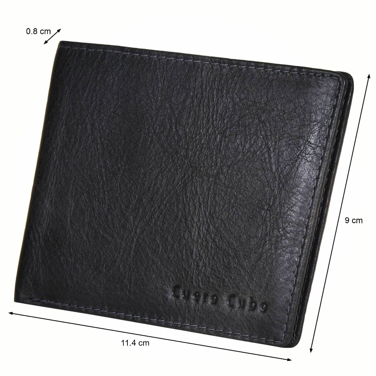 Cuero Cubo Men Formal,Casual,Evening/Party Black Genuine Leather Wallet