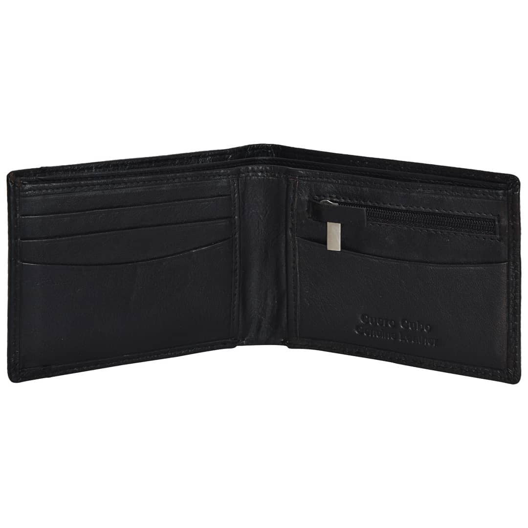 Cuero Cubo Men Black Genuine Leather Wallet