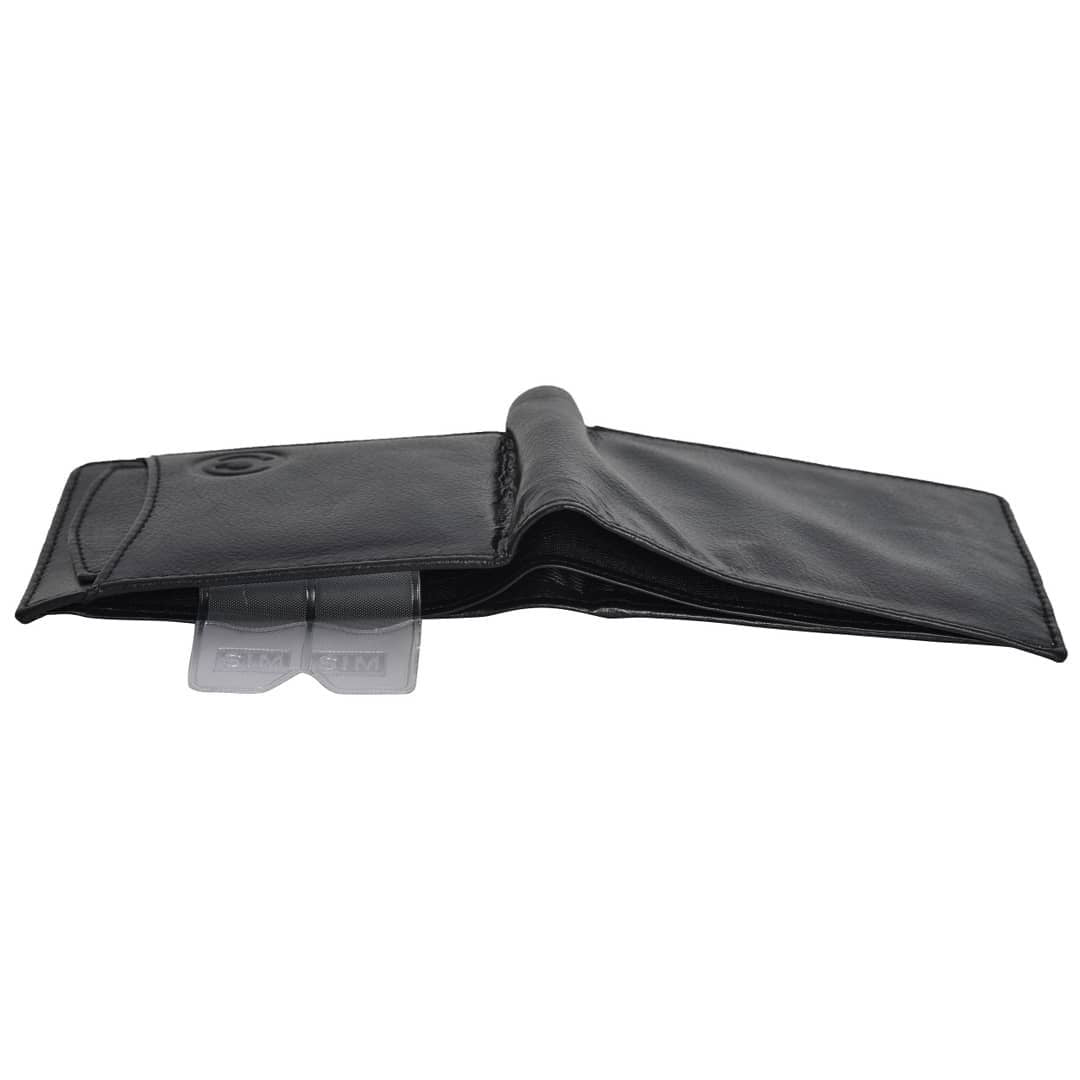 Cuero Cubo Men Black Genuine Leather Wallet
